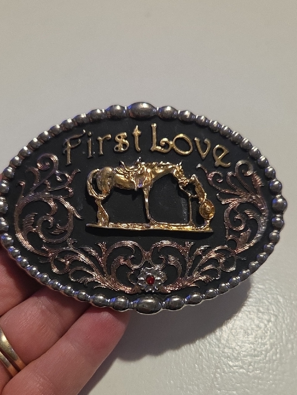 Montana Silversmiths Silver Western Oval Belt Buckle Back